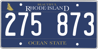 RI license plate 275873
