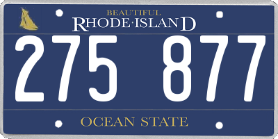 RI license plate 275877