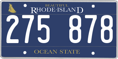 RI license plate 275878