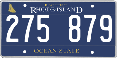 RI license plate 275879