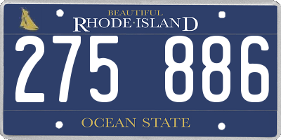 RI license plate 275886
