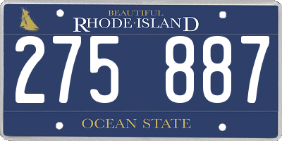 RI license plate 275887