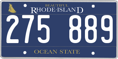 RI license plate 275889