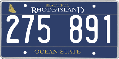 RI license plate 275891
