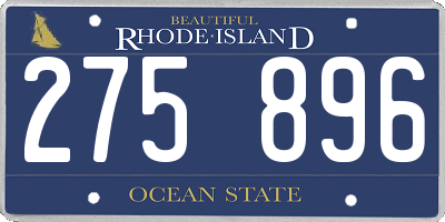 RI license plate 275896