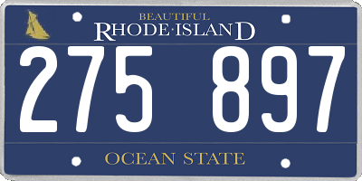 RI license plate 275897