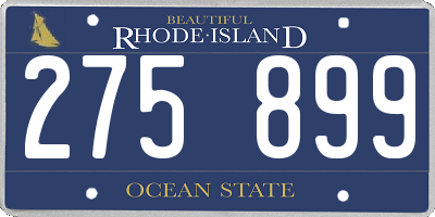 RI license plate 275899