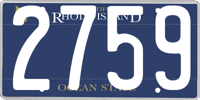 RI license plate 2759