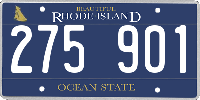 RI license plate 275901