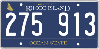 RI license plate 275913