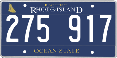 RI license plate 275917