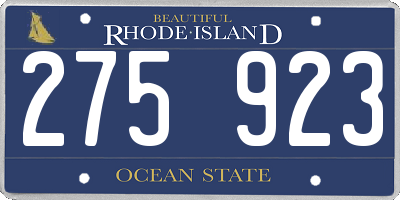 RI license plate 275923