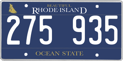 RI license plate 275935