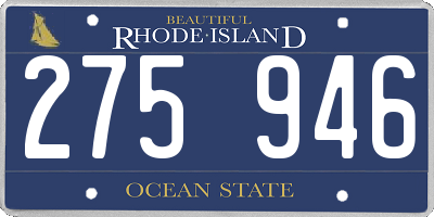 RI license plate 275946