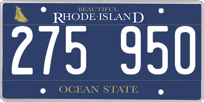 RI license plate 275950