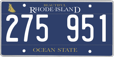 RI license plate 275951