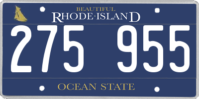 RI license plate 275955