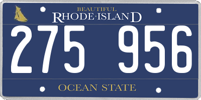 RI license plate 275956