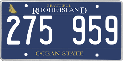 RI license plate 275959