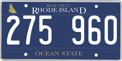 RI license plate 275960
