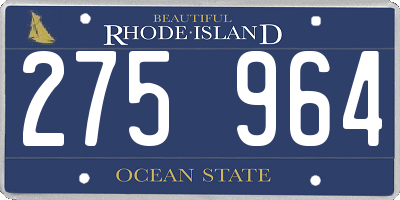 RI license plate 275964