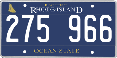 RI license plate 275966