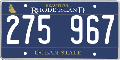 RI license plate 275967
