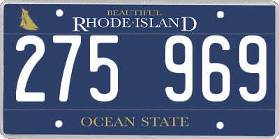 RI license plate 275969