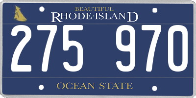 RI license plate 275970