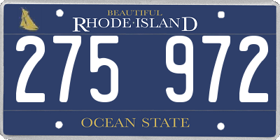 RI license plate 275972