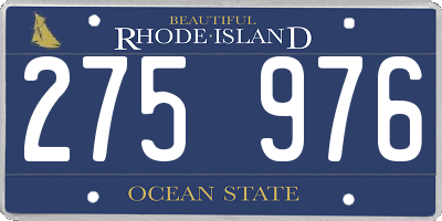 RI license plate 275976
