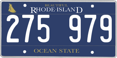 RI license plate 275979