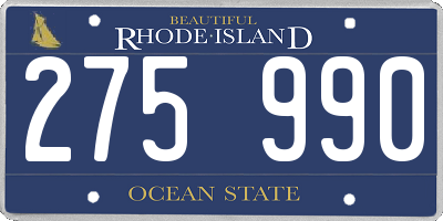 RI license plate 275990