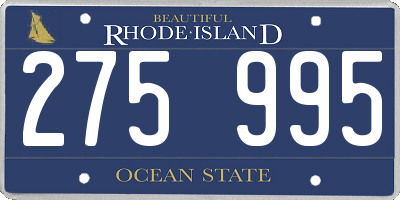 RI license plate 275995