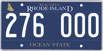 RI license plate 276000
