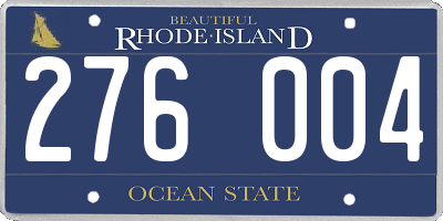 RI license plate 276004