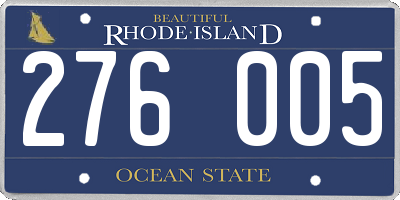 RI license plate 276005