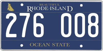 RI license plate 276008