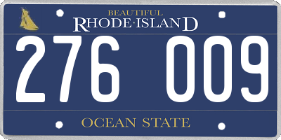 RI license plate 276009