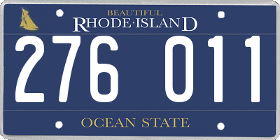 RI license plate 276011
