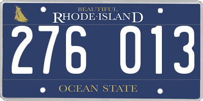 RI license plate 276013