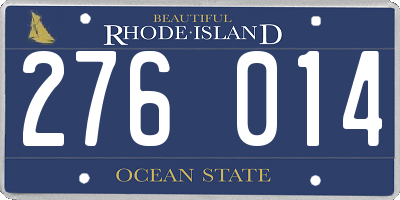 RI license plate 276014