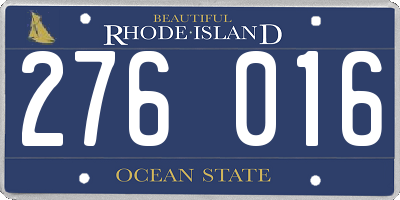 RI license plate 276016