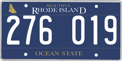 RI license plate 276019