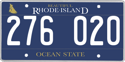 RI license plate 276020