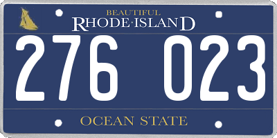 RI license plate 276023