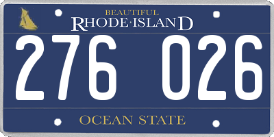 RI license plate 276026
