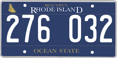 RI license plate 276032