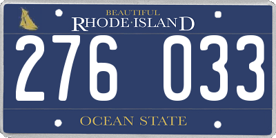 RI license plate 276033