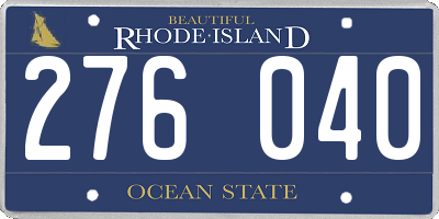 RI license plate 276040